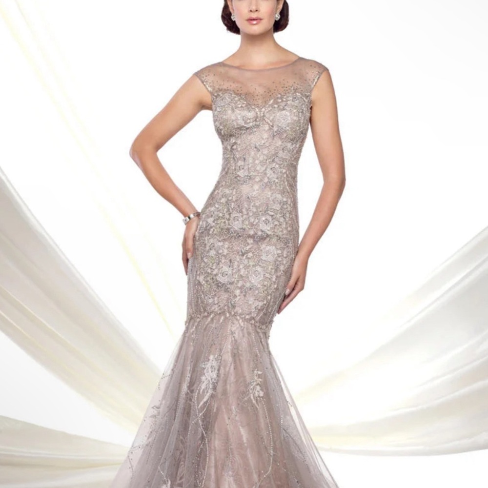 Ivonne D 116D25 Gold Bateau Neck Sleeveless Prom Dress